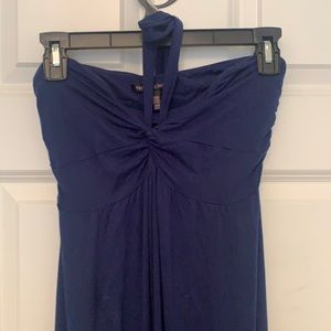 Victorias Secret navy blue halter maxi dress with open back detail